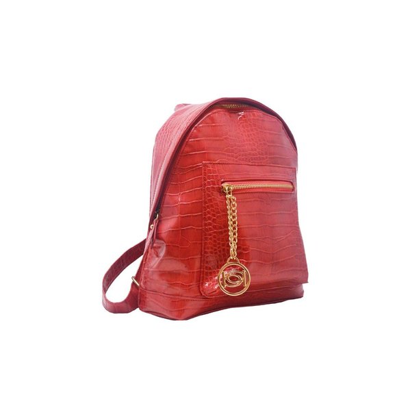 $99 bebe Women’s Rena Crock Small Backpack Faux Leather In Candy Apple